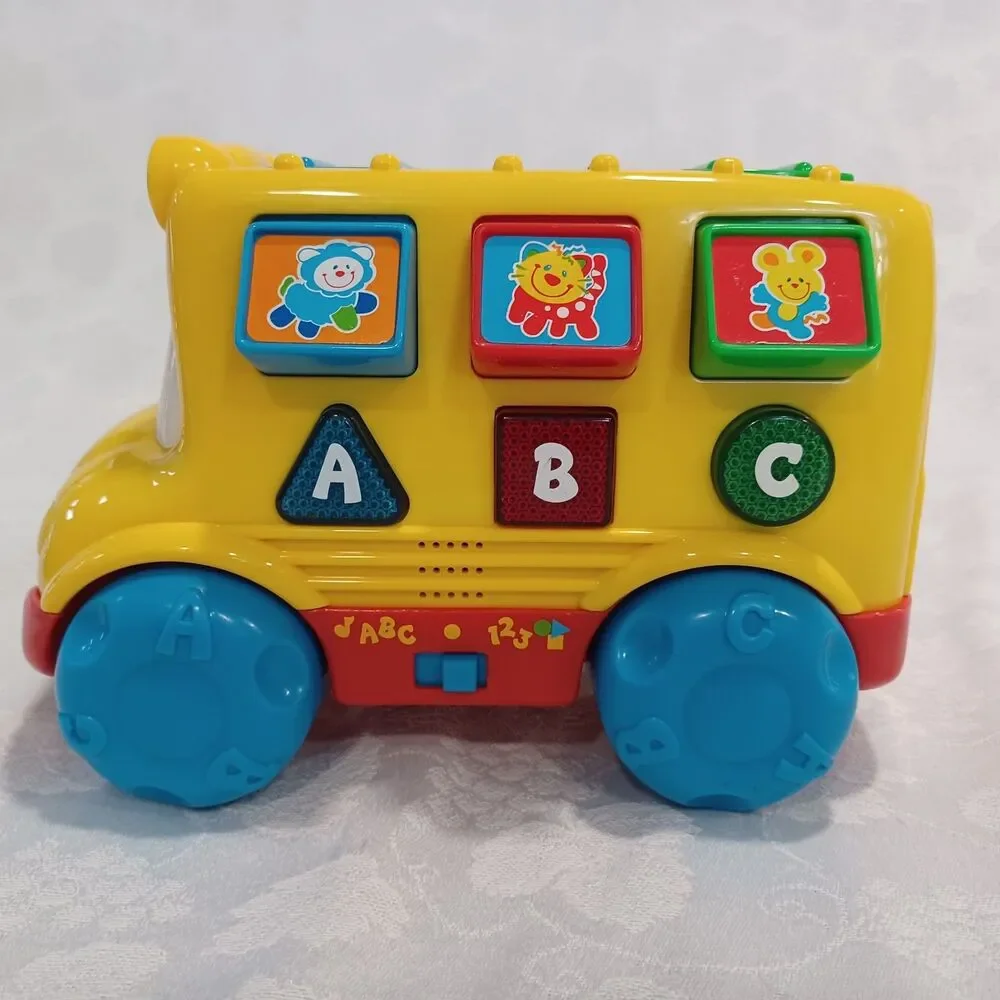 FISHER PRICE BABY SMARTRONICS NURSERY BUS POPPIN PALS TOY - WORKS - VINTAGE 1999